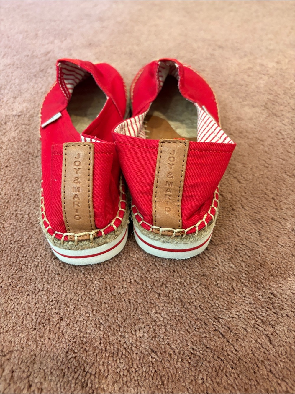 Joy&Mario shoes Trinity sz 8.5 new condition red an white tan leather interior - Picture 2 of 5